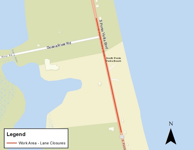 Ponte Vedra Boulevard Hydrant Replacement Project Area Map